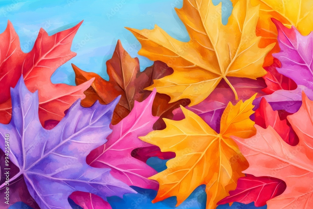 Fototapeta premium A generative stock background created with autumn leaves