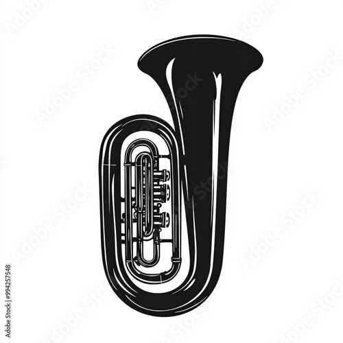 Tuba Silhouette, Illustrati...