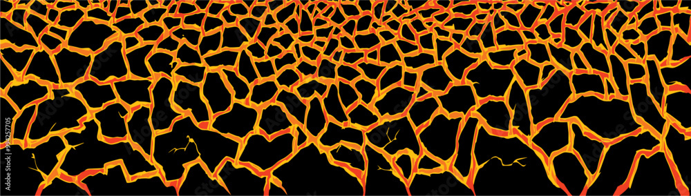 Molten magma. Vector drawing of volcanic lava