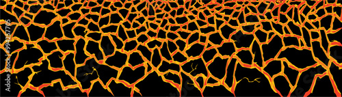 Molten magma. Vector drawing of volcanic lava