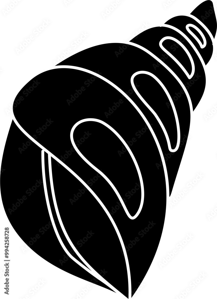 Whelk shell doodle illustration vector Whelk shell doodle illustration vector