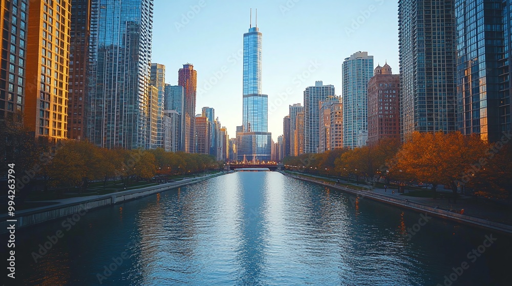 Obraz premium scenic river sightseeing cruise and skyline tour perfect for exploring the city’s beauty and enjoying memorable moments on the water