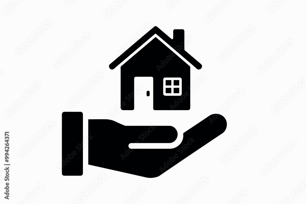 Hand holding a house, property and investment concept. Hand holding a house, property and investment concept.