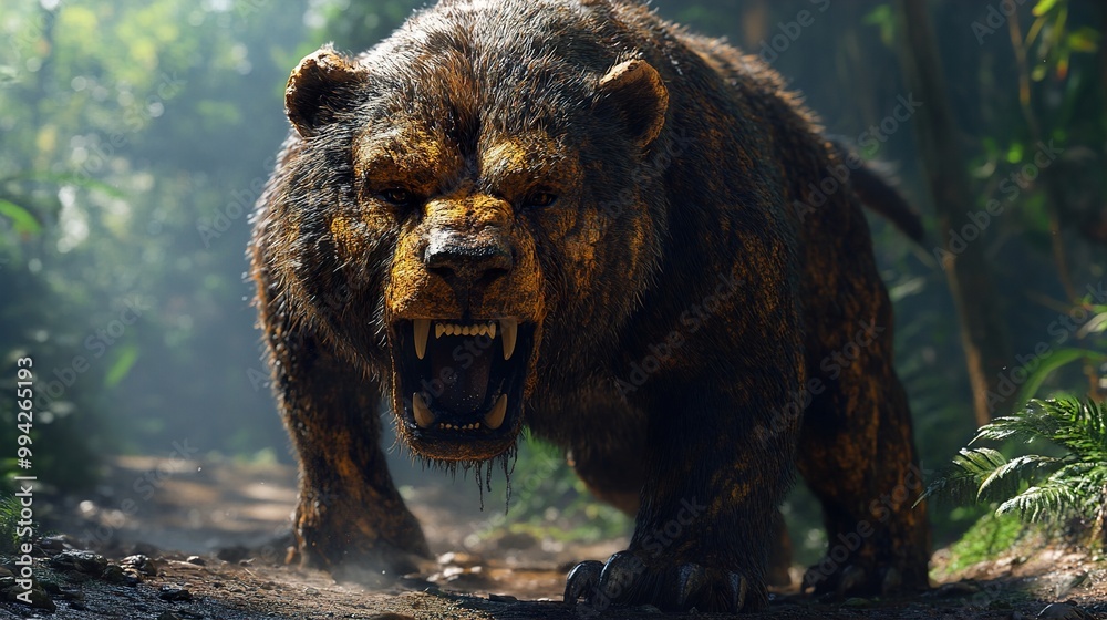 Ferocious Bear in the Jungle: A Close Up of Nature's Power Ferocious Bear in the Jungle: A Close Up of Nature's Power