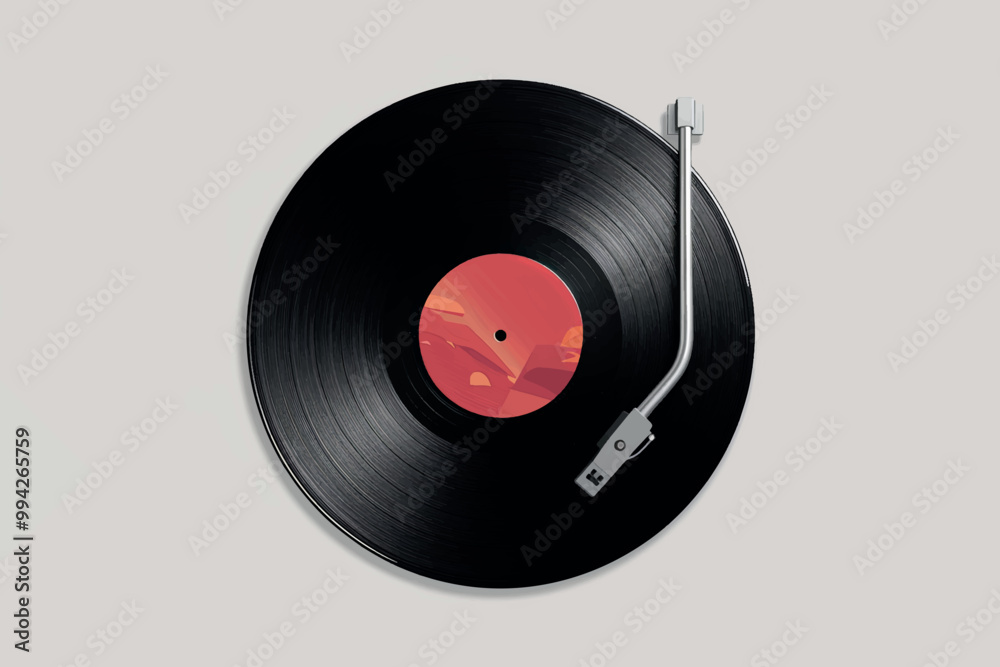 Obraz premium Vinyl record on a white background, retro style, music concept.