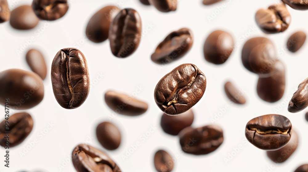 Freshly Roasted Coffee Beans Suspended in Midair Vibrant Textures and Rich Colors Capturing the Essence of Quality and Energy Freshly Roasted Coffee Beans Suspended in Midair Vibrant Textures and Rich Colors Capturing the Essence of Quality and Energy