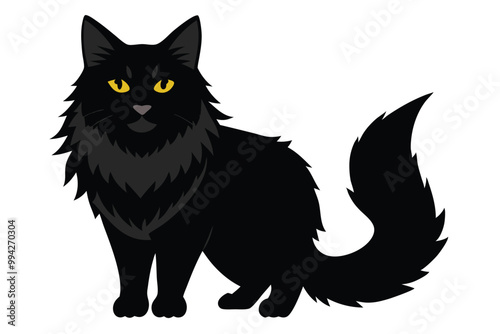 Solid color Maine Coon animal vector design