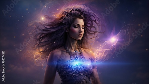 Concept of feminine strength and power wisdom mystical