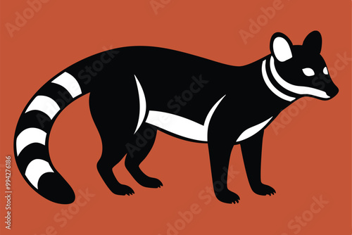 Solid color Malayan Civet animal vector design