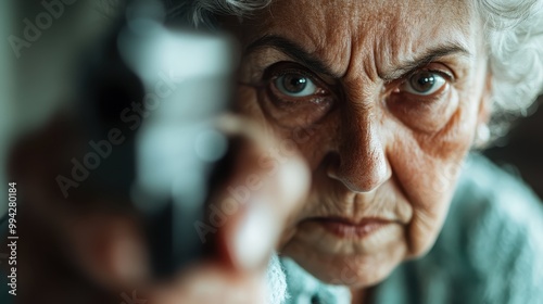 A captivating image of an elderly person with a soft out-of-focus background, evoking feelings of nostalgia, wisdom, and contemplation in a serene setting. photo