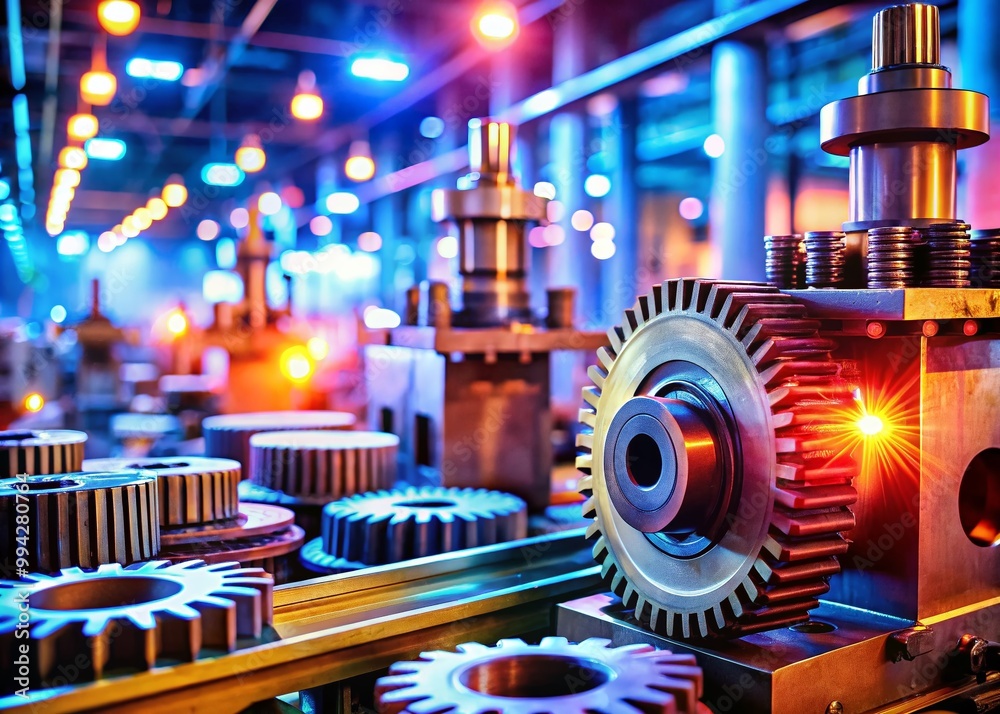 Industrial Rotating Equipment in a Factory Setting with Gears, Shafts, and Mechanical Components Industrial Rotating Equipment in a Factory Setting with Gears, Shafts, and Mechanical Components