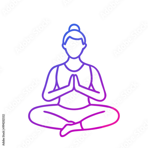 An icon showing a person in a yoga pose, designed for mindfulness and fitness apps