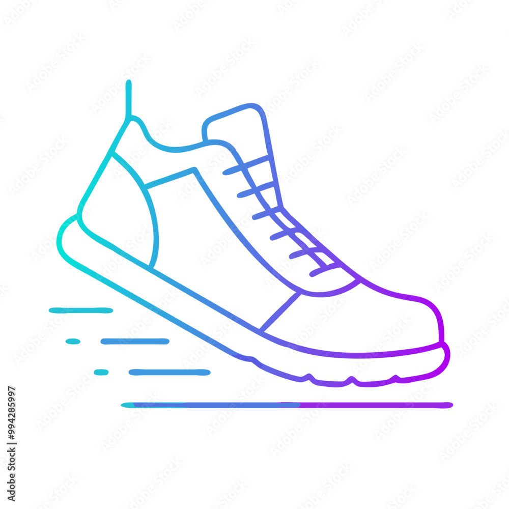 A /running shoe icon for fitness, with bold lines and bright colors A /running shoe icon for fitness, with bold lines and bright colors
