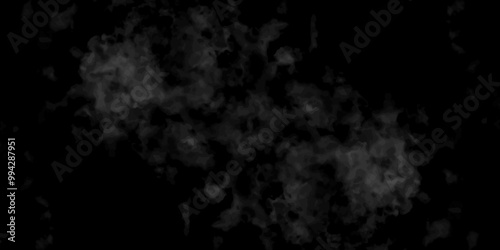 Abstract black fog design with smoke texture overlays. fume overlay design. background with smoke on black and Fog and smoky effect for photos design. Misty fog effect and Isolated black background.	