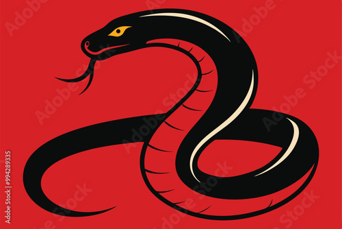 Solid color Mamushi Snake animal vector design