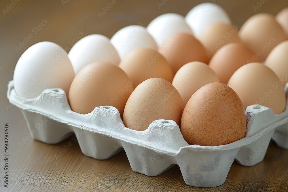 Carton Of Fresh Brown And White Eggs, Food Photography, Food Menu Style Photo Image Carton Of Fresh Brown And White Eggs, Food Photography, Food Menu Style Photo Image
