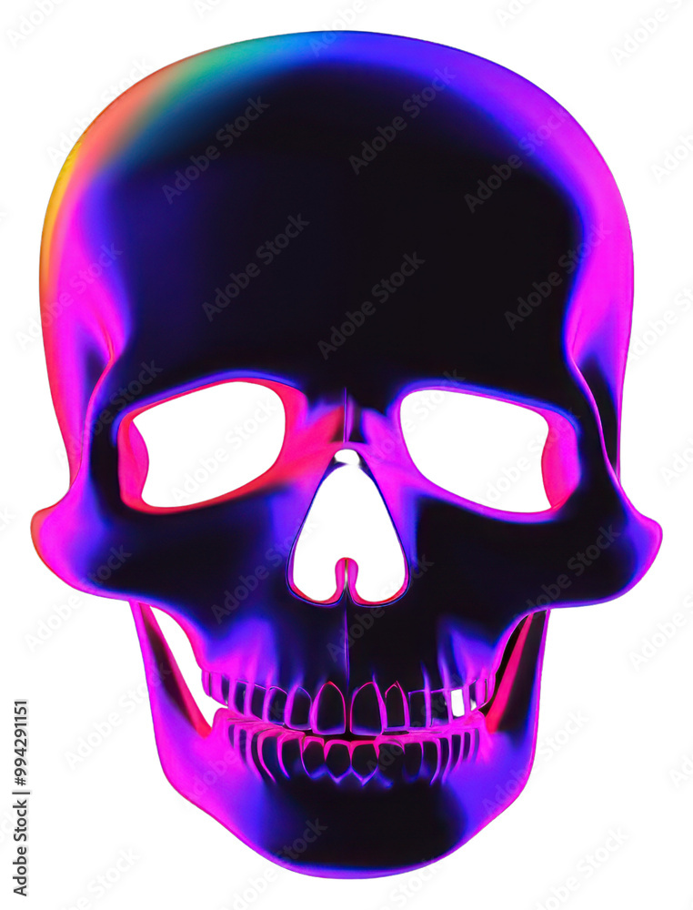 Neon glowing skull illustration Neon glowing skull illustration