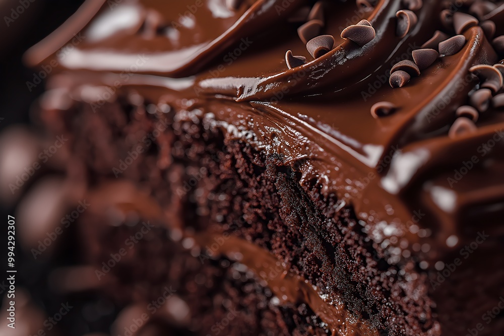 Decadent Chocolate Cake, Professional Background, Dessert Food Photography, Dessert Menu Style Photo Image Decadent Chocolate Cake, Professional Background, Dessert Food Photography, Dessert Menu Style Photo Image