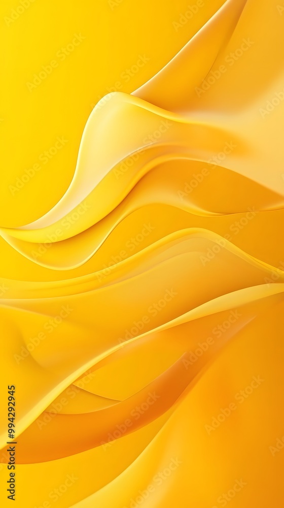 Obraz premium Abstract yellow background with flowing shapes and curves, creating an elegant and modern wallpaper design