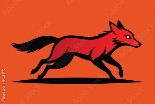 Solid color Maned Wolf animal vector design