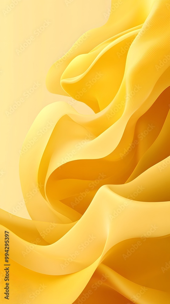 Obraz premium Abstract yellow background with flowing shapes and curves, creating an elegant and modern wallpaper design
