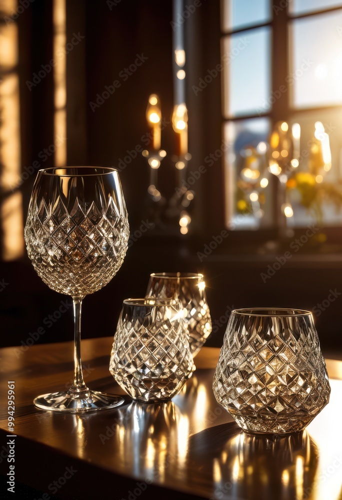 close visit elegant wine glasses showcasing intricate reflections soft shadows natural light, beverage, drink, toast, crystal, luxurious, tableware close visit elegant wine glasses showcasing intricate reflections soft shadows natural light, beverage, drink, toast, crystal, luxurious, tableware