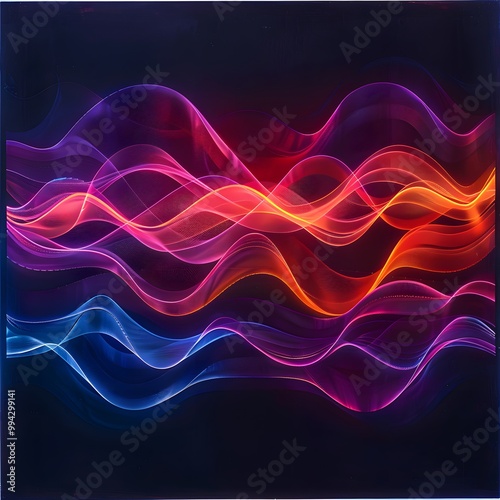 Abstract background with fluid, organic shapes in warm and cool gradient tones, creating a harmonious blend of colors, ideal for modern design and artistic projects