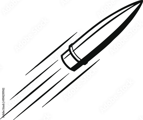 Flying Bullet Vector Illustration