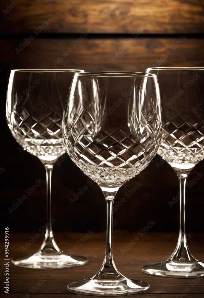 elegant display artfully arranged wine glasses textured surface highlighting crystal clear designs reflections shadows, banquet, beverage, celebration elegant display artfully arranged wine glasses textured surface highlighting crystal clear designs reflections shadows, banquet, beverage, celebration