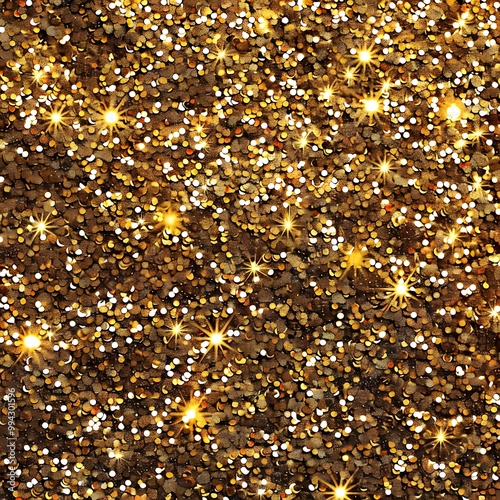 Abstract background with shimmering gold glitter particles in a bokeh effect, creating a luxurious and festive atmosphere, perfect for celebrations and elegant designs