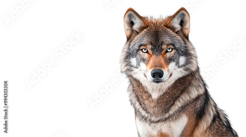  A majestic wolf isolated on transparent PNG.