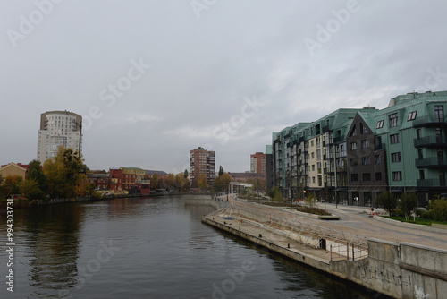 View from the High bridge on the Staraya Pregolya River in Kaliningrad