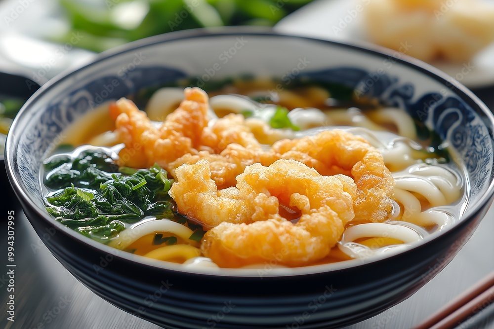 Delicious Tempura Udon Noodle Soup, Food Photography, Food Menu Style Photo Image Delicious Tempura Udon Noodle Soup, Food Photography, Food Menu Style Photo Image