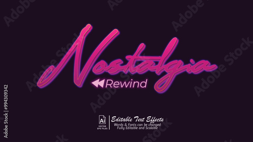 Nostalgia rewind editable text effects