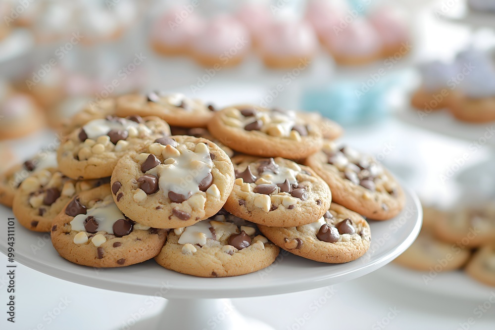 New York Style Cookies With Both Melted White And Milk Chocolate Pieces A White Kitchen Counter, Dessert Food Photography, Dessert Menu Style Photo Image New York Style Cookies With Both Melted White And Milk Chocolate Pieces A White Kitchen Counter, Dessert Food Photography, Dessert Menu Style Photo Image
