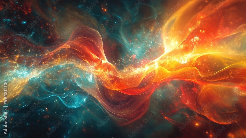 Abstract illustration depicting a dynamic energy flow in an immersive environment Abstract illustration depicting a dynamic energy flow in an immersive environment