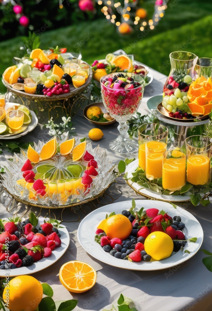 vibrant food drink display energetic setting colorful refreshing engaging decor celebratory occasions, appetizer, buffet, cocktail, cuisine, dessert vibrant food drink display energetic setting colorful refreshing engaging decor celebratory occasions, appetizer, buffet, cocktail, cuisine, dessert
