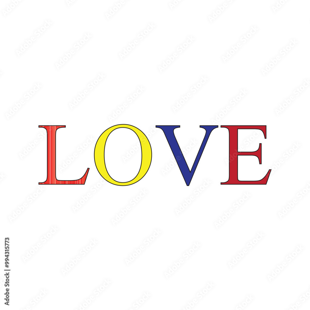 Love colored wooden letters on white background. Love colored wooden letters on white background.