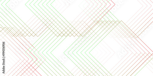 Abstract geometric shapes featuring flowing lines & structured architecture concept in soft red and green  gradient Perfect for corporate designs, digital art, and futuristic tech-inspired visual