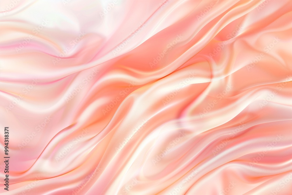 Silk peach fabric undulates in waves Silk peach fabric undulates in waves