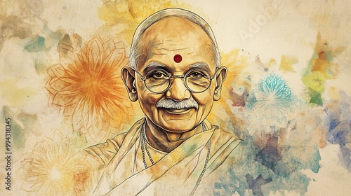 Wallpaper Mural illustration of Gandhi Jayanti Torontodigital.ca