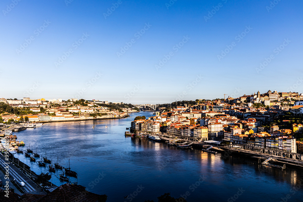 The Nice view of Ribeira from the upper deck of Luís I Bridge. Porto The Nice view of Ribeira from the upper deck of Luís I Bridge. Porto