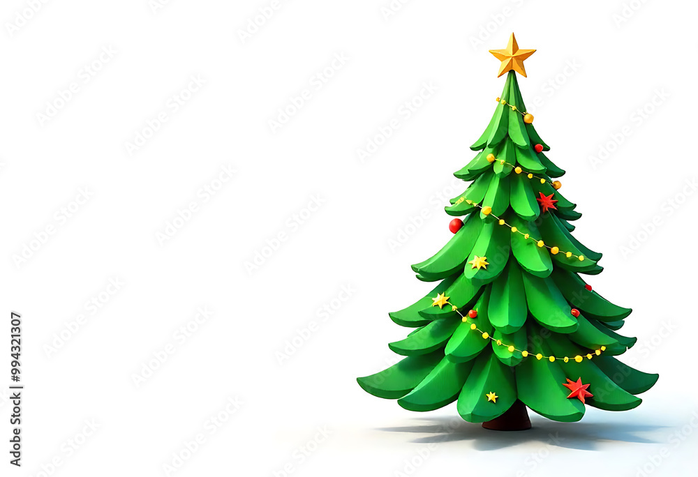 christmas tree isolated on white. generative AI christmas tree isolated on white. generative AI