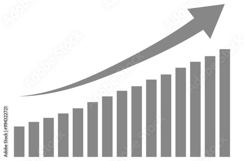 Financial, Business, Economic, Economy Growth Chart Arrow Vector Isolated on White Background