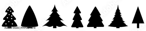  Christmas tree icon or Pine icon .Vector
