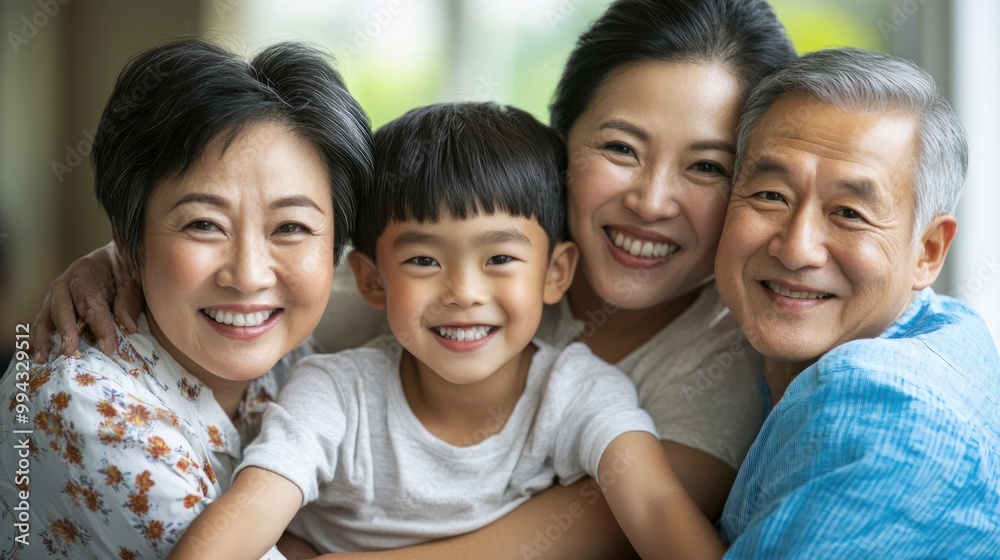 Joyful Asian family portrait with a focus on connections, natural expressions Joyful Asian family portrait with a focus on connections, natural expressions