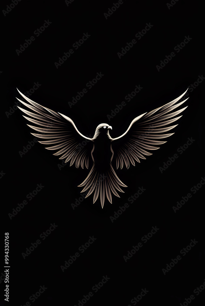 Fototapeta premium Eagle illustration on black background