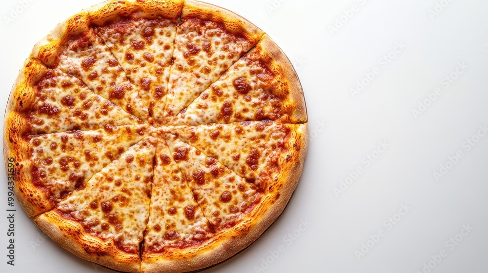 Delicious cheese pizza cut into slices, featuring a golden crust and melted cheese, perfect for any occasion, background with copy space Delicious cheese pizza cut into slices, featuring a golden crust and melted cheese, perfect for any occasion, background with copy space