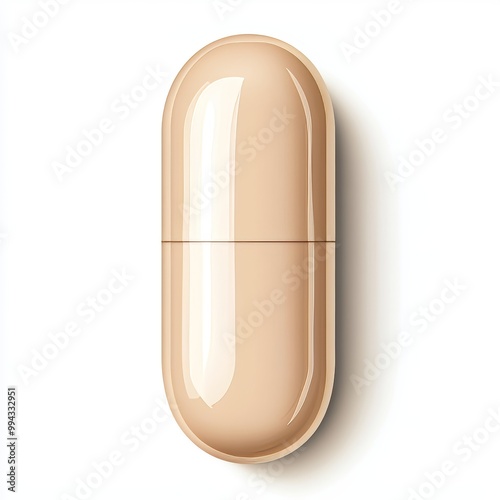 This sleek, beige capsule features a modern and clean design, perfect for wellness and pharmaceutical imagery.