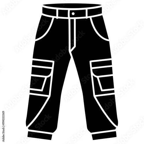 cargo pants silhouette vector illustration